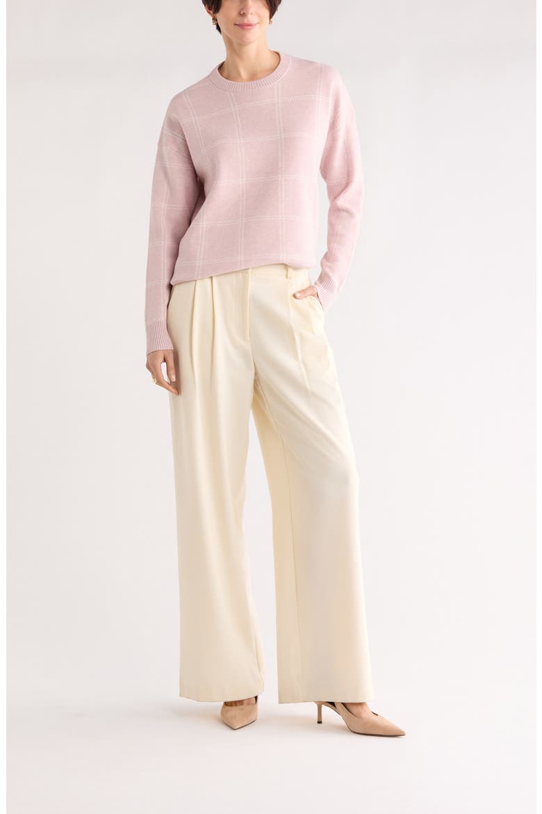 Patterned Crewneck Sweater, Main, color, PURPLE LILAC WINDOW GRID