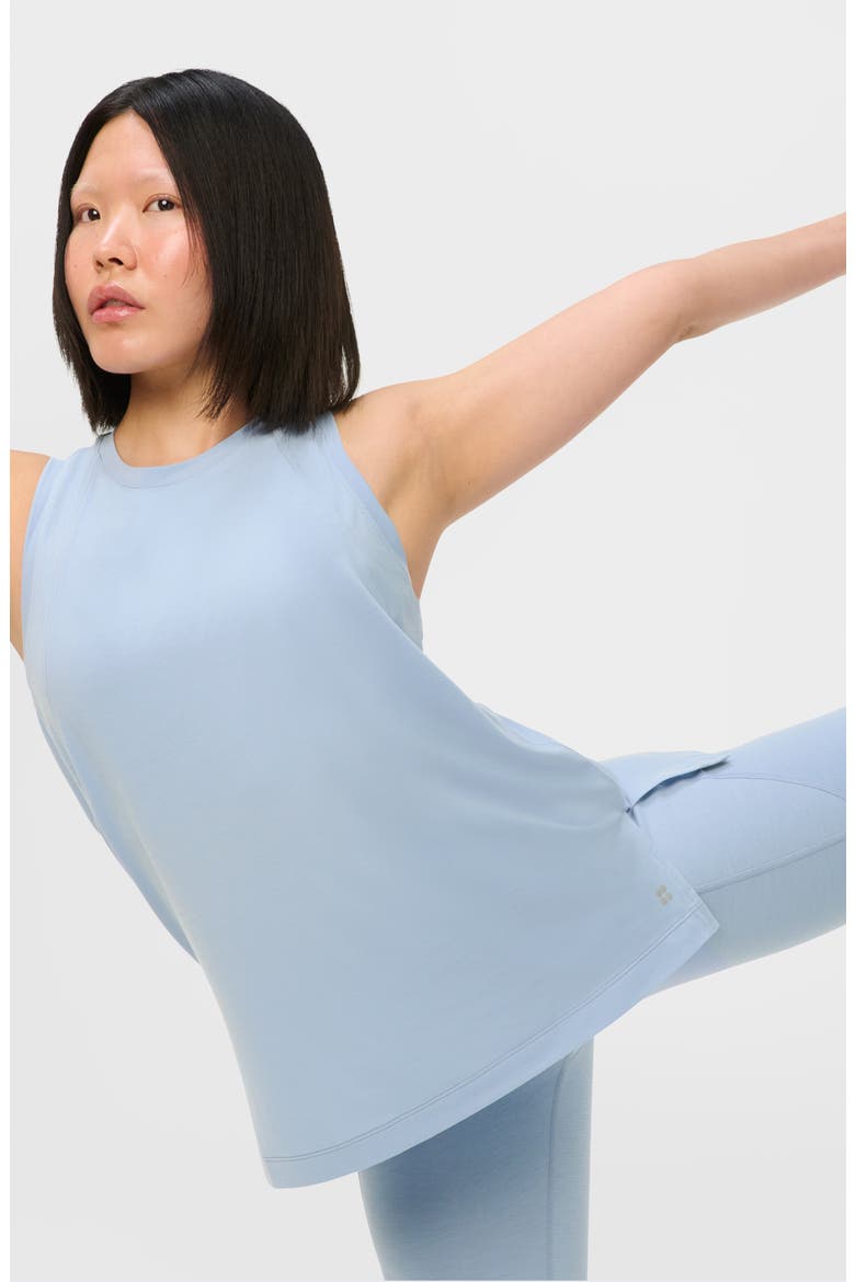 Soft Flow Studio Longline Tank, Alternate, color, LAGUNA BLUE
