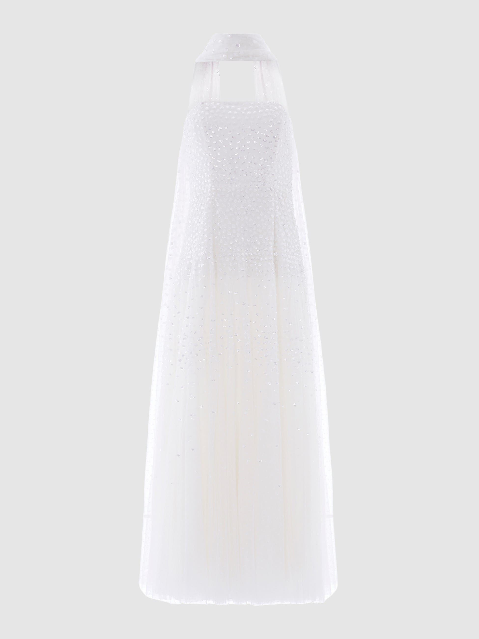 Sunrise Sequin Strapless Cape Gown - image 2