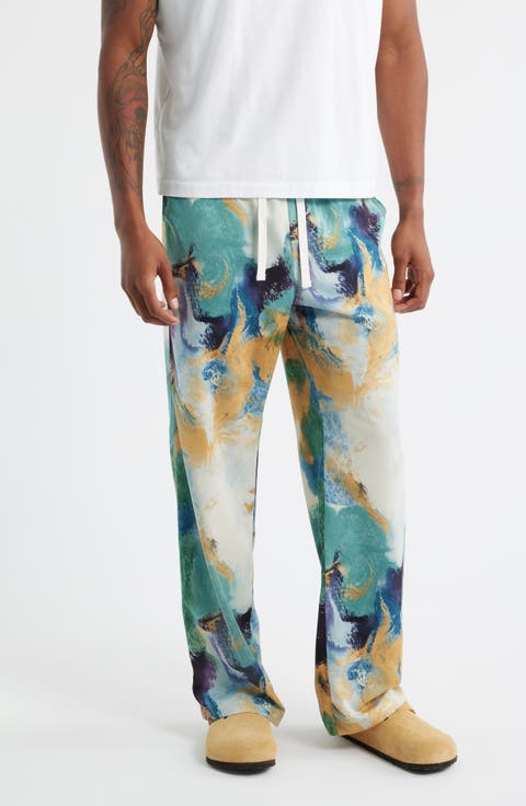 Vincent Abstract Print Drawstring Pants