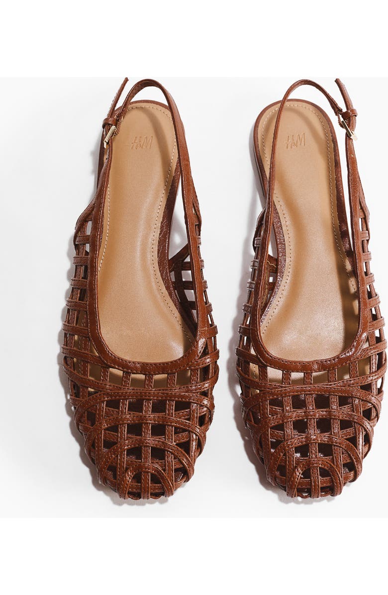 H&M Braided-look Slingbacks, Alternate, color, Brown
