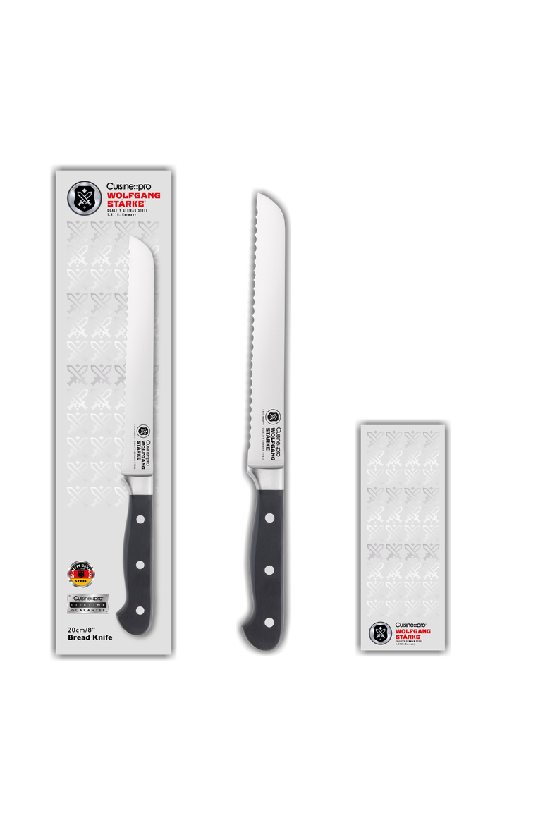 WOLFGANG STARKE 8" Bread Knife, Alternate, color, Black