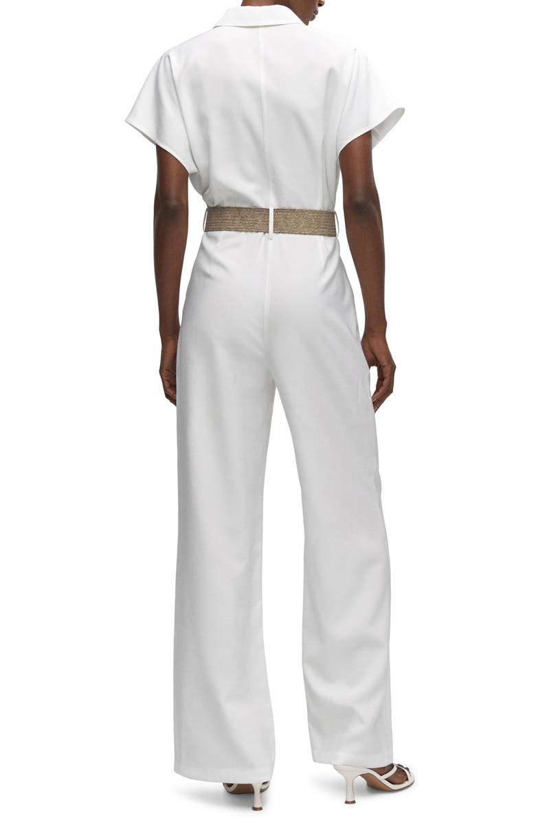 MANGO Belted Wide Leg Jumpsuit, Alternate, color,