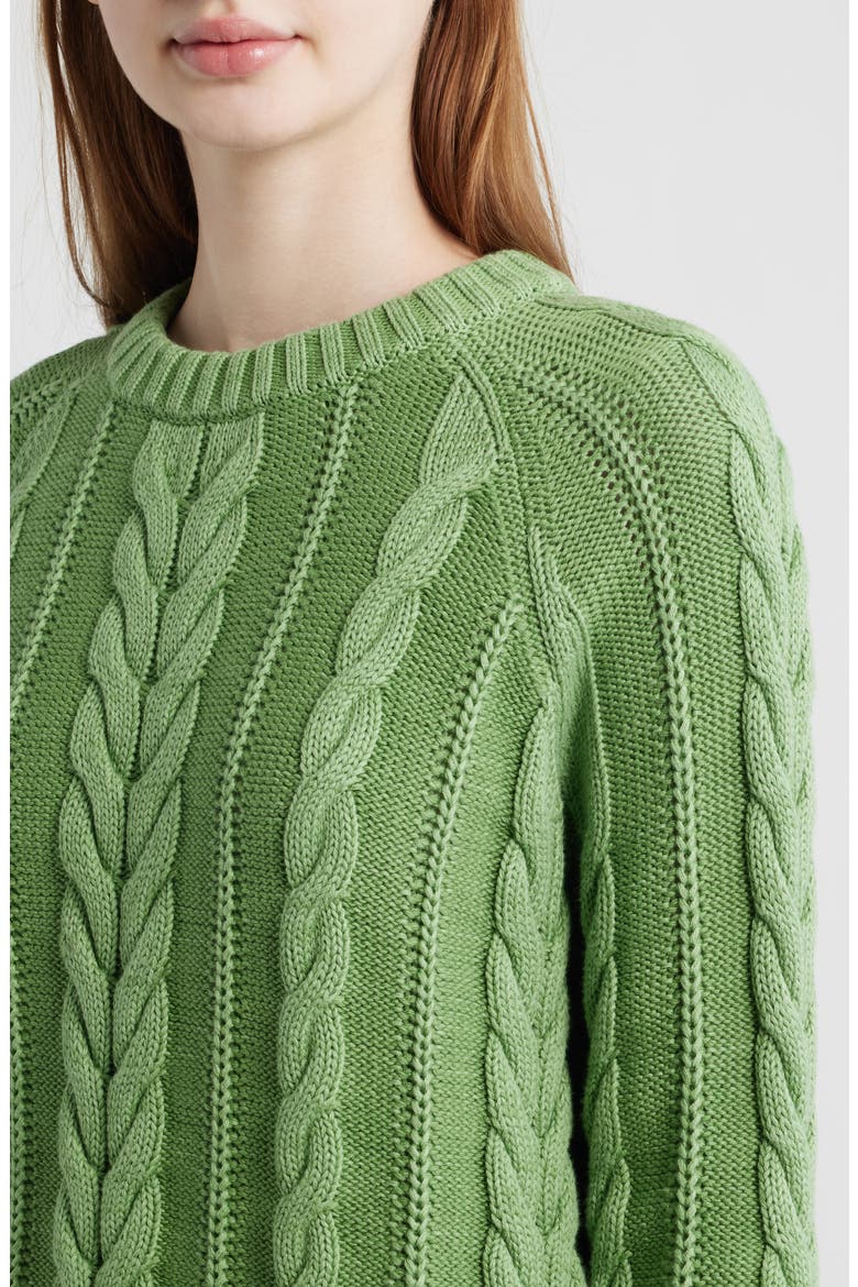 Cable Stitch Sweater, Alternate, color, SPRUCE