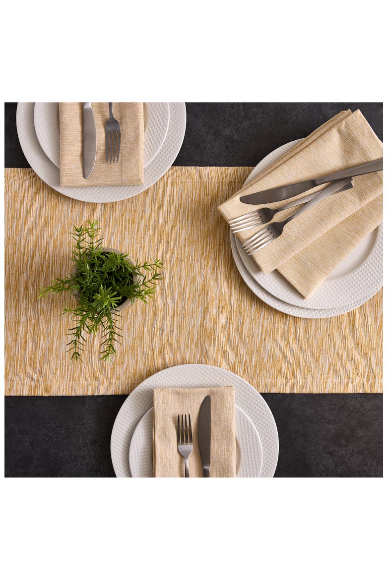 Dandelion Space Dyed Cotton Table Runner, Alternate, color, YELLOW