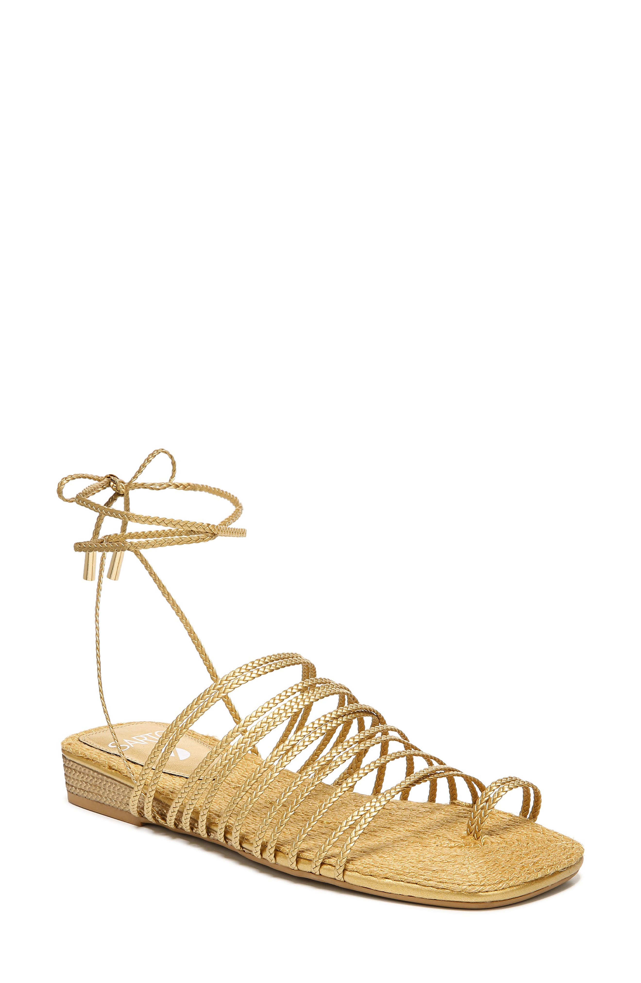 Iona Strappy Lace-Up Sandal, Main, color, GOLD