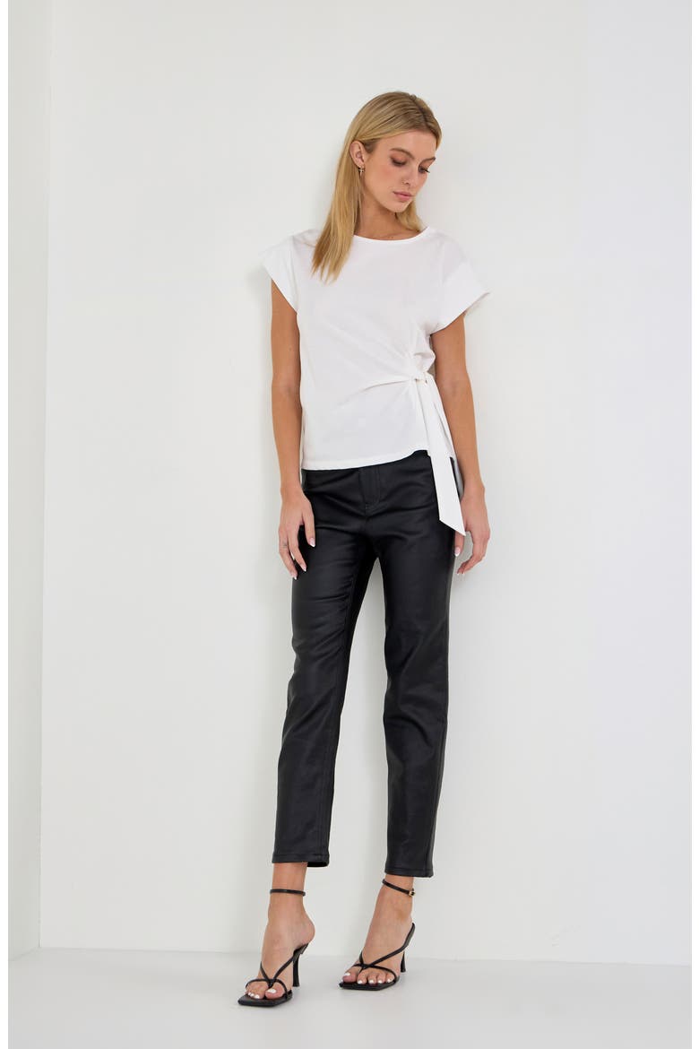Coated Jeans, Alternate, color, BLACK