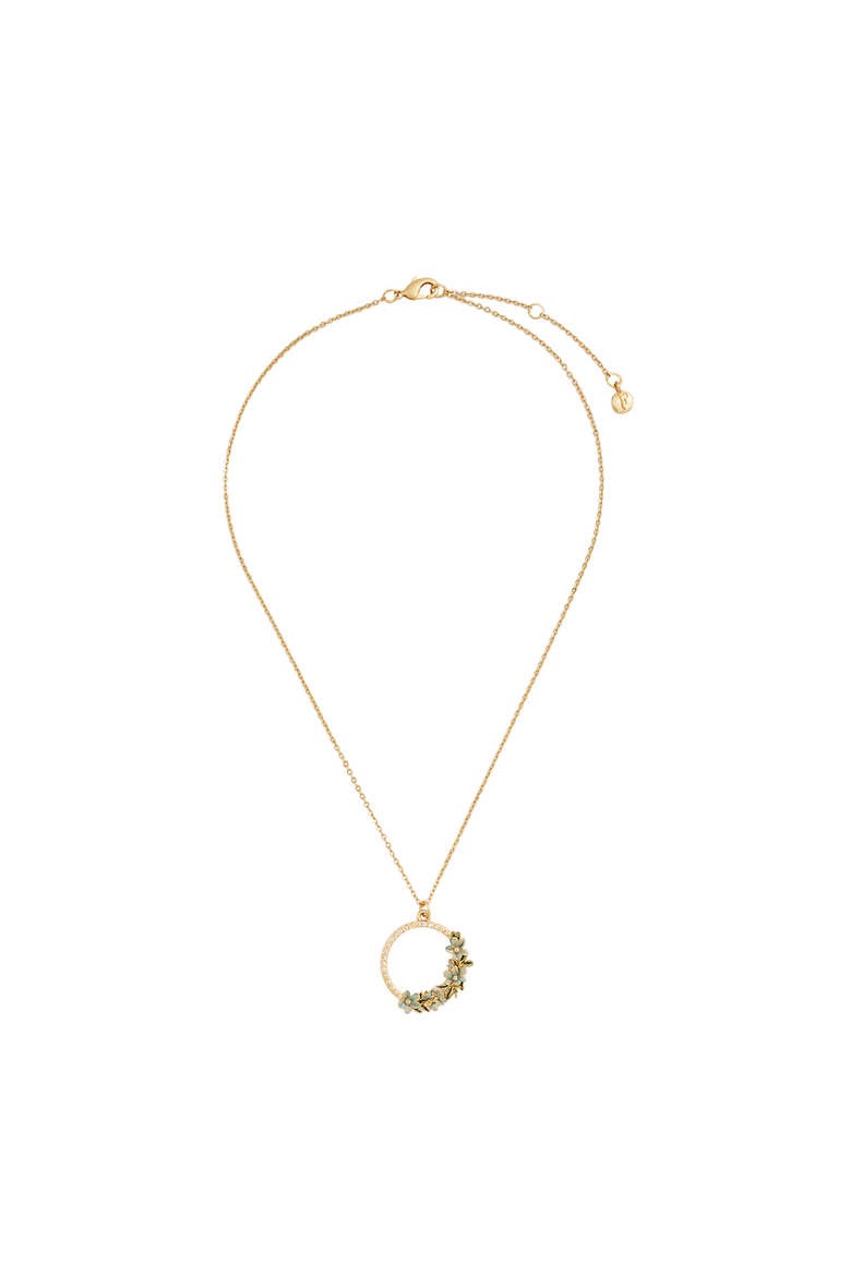 Floral Wreath Necklace, Alternate, color, Gold