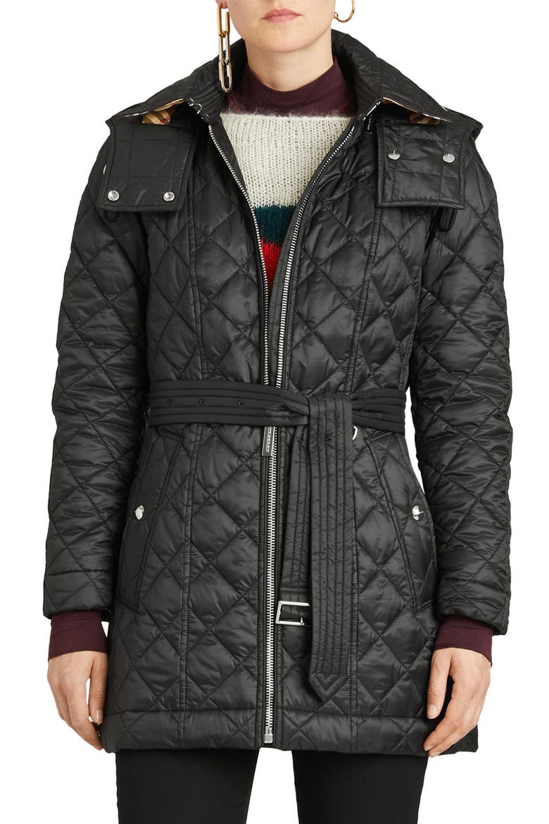 Baughton 18 Quilted Coat, Main, color, BLACK