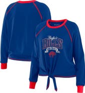 WEAR by Erin Andrews Women's WEAR by Erin Andrews Royal/Red Buffalo Bills Tie-Front Long Sleeve Top
