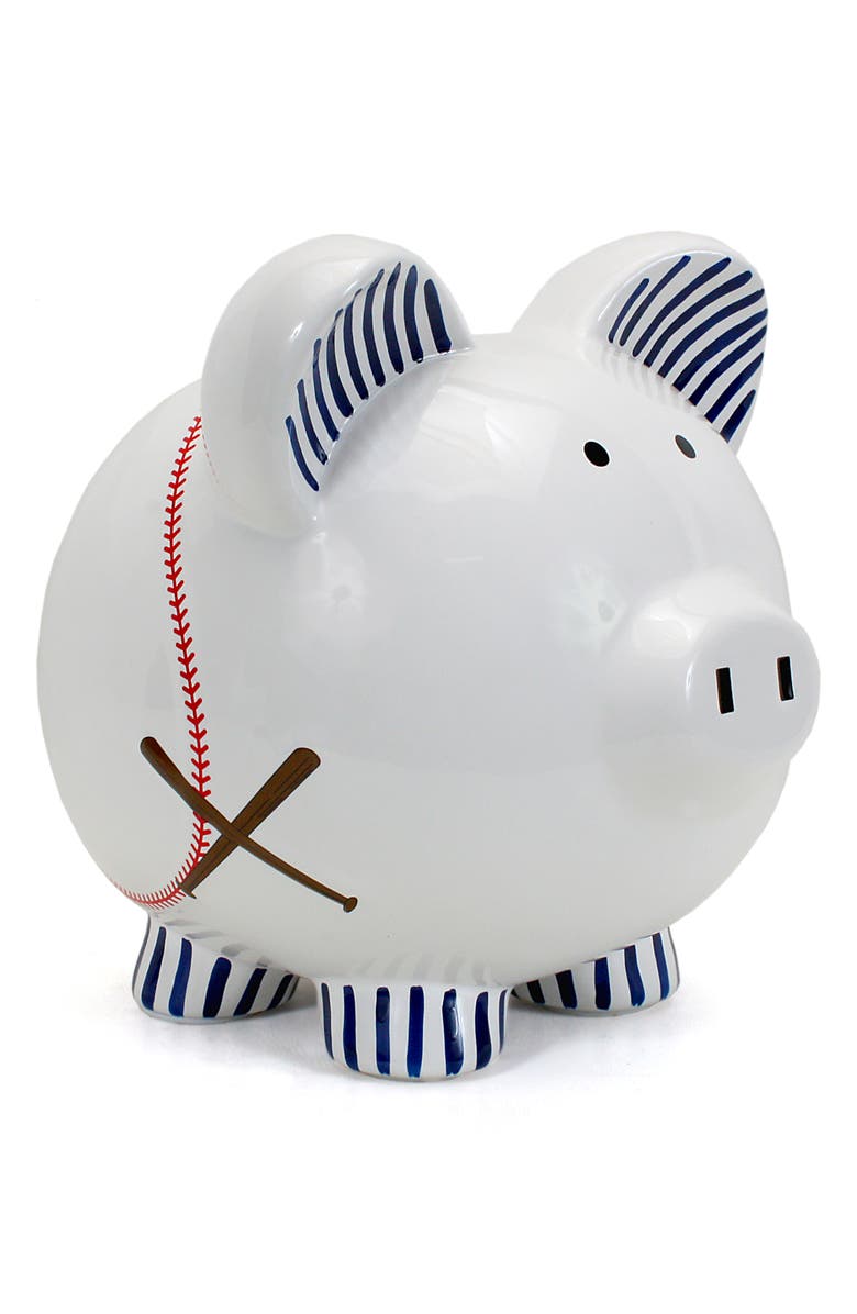 Child to Cherish Baseball Ceramic Piggy Bank, Alternate, color, White