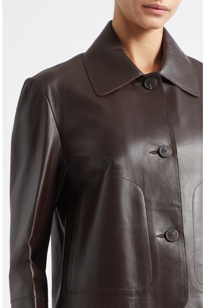 Emy Leather Jacket, Alternate, color, COFFEE BEAN