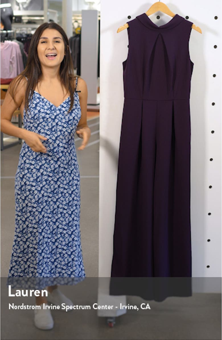Mock Neck Wide Leg Jumpsuit, sales video thumbnail