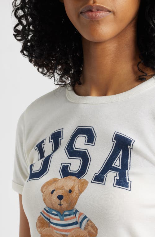Shop Vinyl Icons Usa Teddy Graphic Baby Tee In Marshmallow