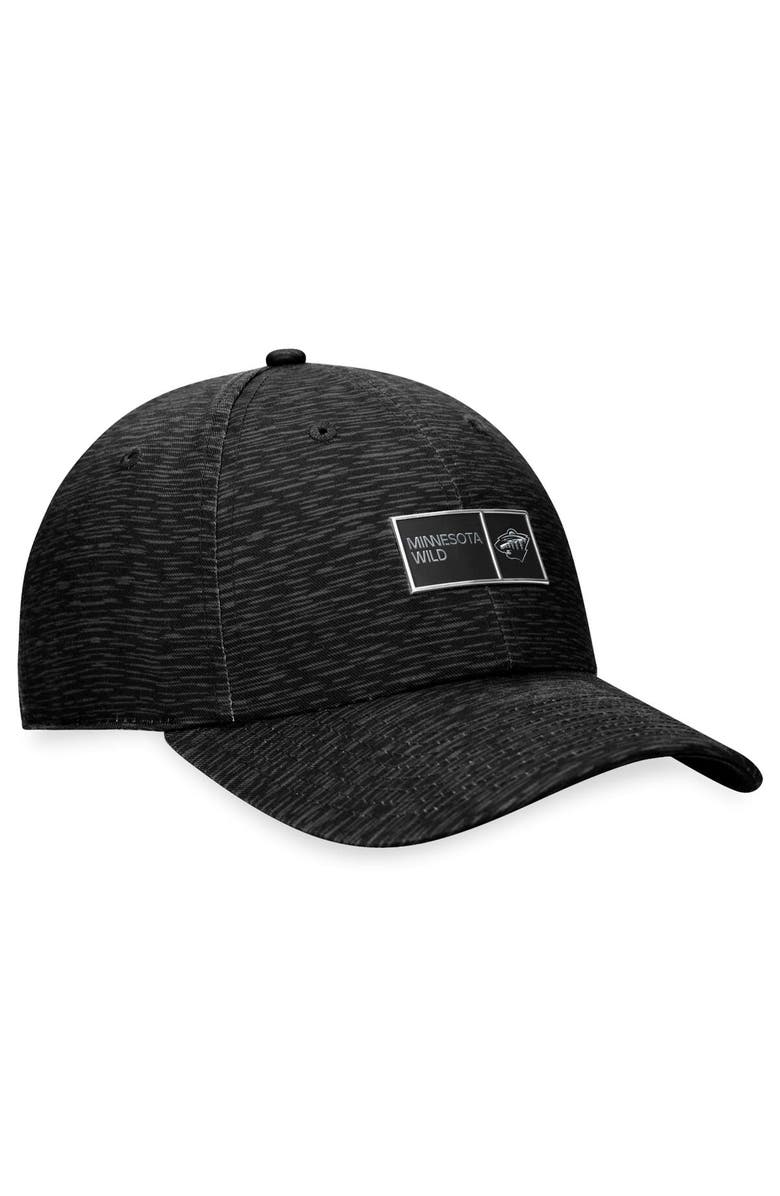 FANATICS Men's Fanatics Branded Black Minnesota Wild Authentic Pro Road Adjustable Hat, Alternate, color,