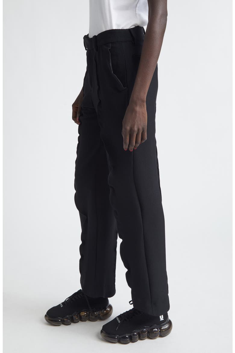 Pintuck Wool Blend Pants, Alternate, color, BLACK