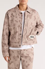 HONOR THE GIFT Tonal Floral Twill Trucker Jacket