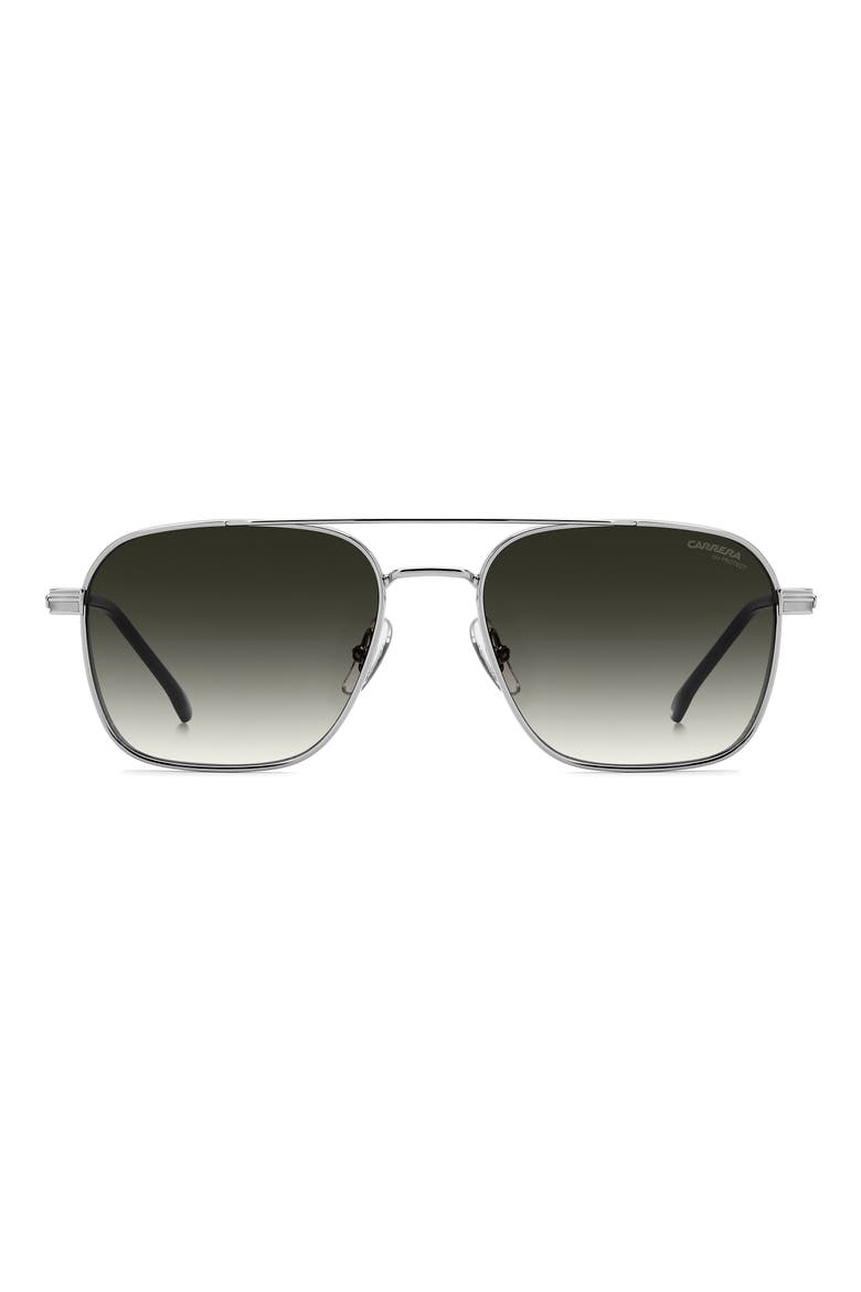 57mm Gradient Oversize Aviator Sunglasses, Main, color, RUTHENIUM BLACK/ GREEN SHADED