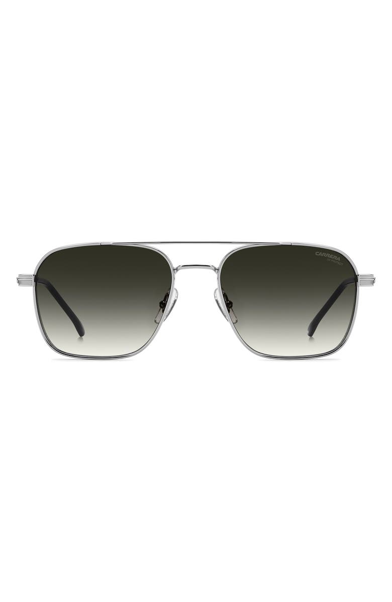 Carrera Eyewear 57mm Gradient Oversize Aviator Sunglasses, Main, color, Ruthenium Black/ Green Shaded