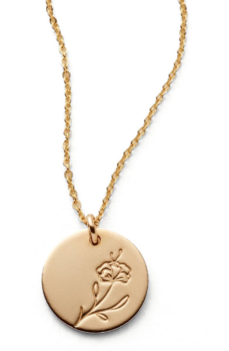 MADE BY MARY February Birth Flower Necklace, Main, color, Gold Filled