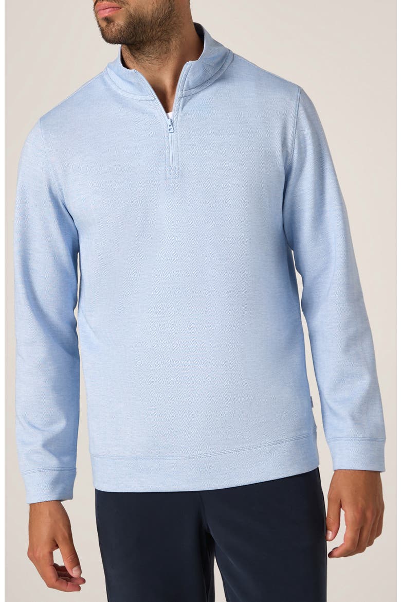 Ember Herringbone Quarter Zip Sweatshirt, Main, color, LIGHT BLUE