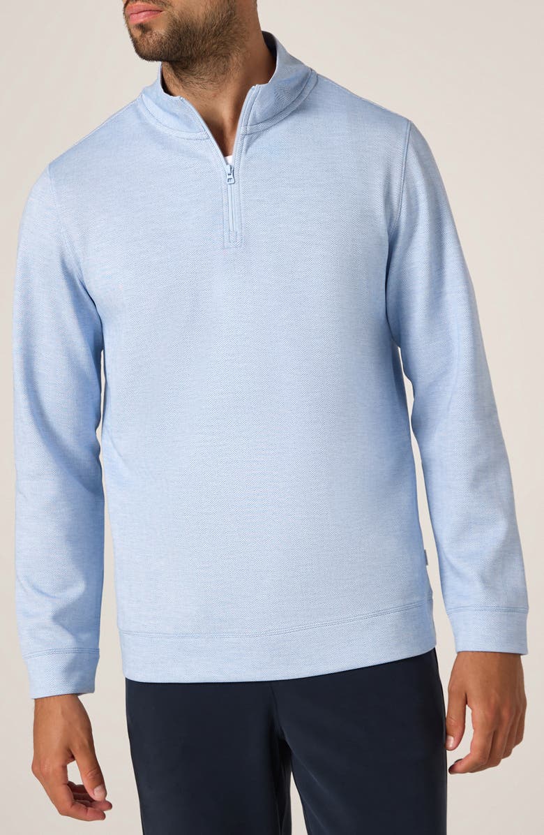7 Diamonds Ember Herringbone Quarter Zip Sweatshirt, Main, color, Light Blue