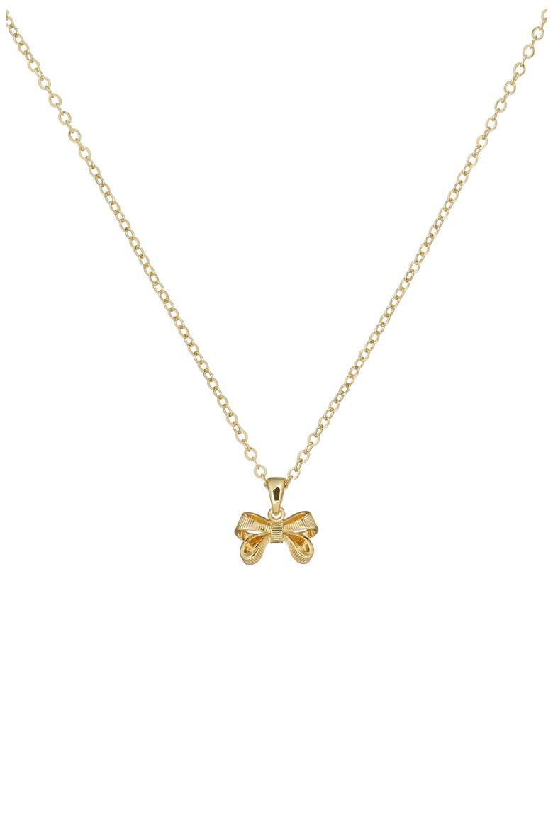 Petrae Petite Bow Pendant Necklace, Main, color, GOLD TONE