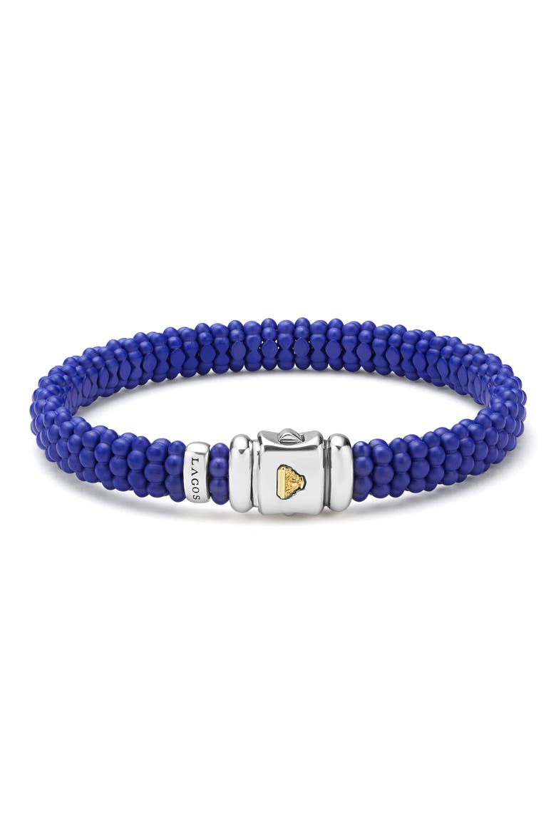 Men's Anthem Ceramic Caviar Beaded Bracelet, Alternate, color, SILVER BLUE