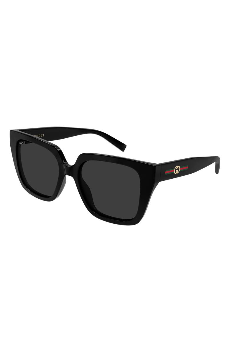 Gucci 54mm Butterfly Sunglasses, Alternate, color, Black