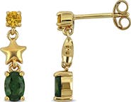 DELMAR Created Gemstones & Star Drop Earrings