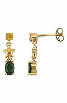 DELMAR Created Gemstones & Star Drop Earrings