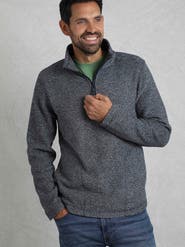 Weird Fish Laramie 1/4 Zip Snow Marl Fleece