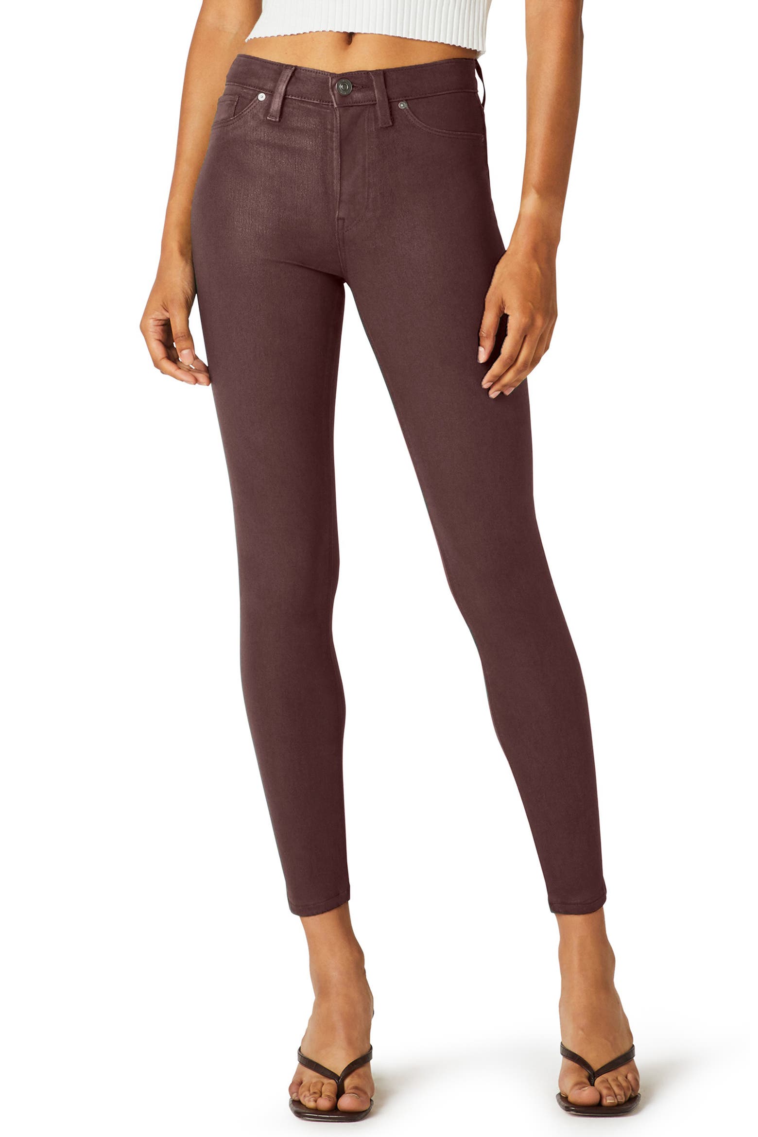 Machine Made Bricks Texture Hudson Jeans Jeans Nico Coated Mid Rise Ankle Skinny Jeans (Women ...