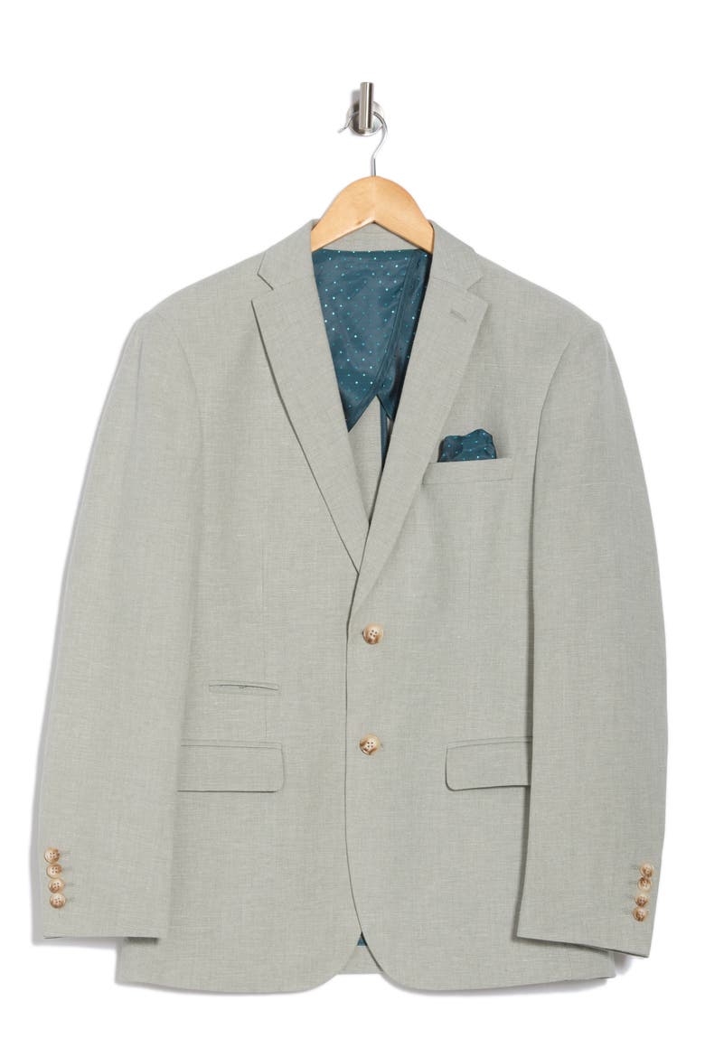 Slim Fit Solid Linen Blend Blazer, Alternate, color, LIGHT SAGE