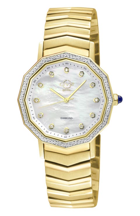 Spello II Mother-of-Pearl & Diamond Bracelet Watch, 36mm