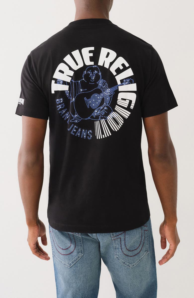 True Religion Fast Buddha Rhinestone Graphic T-Shirt, Alternate, color, 
