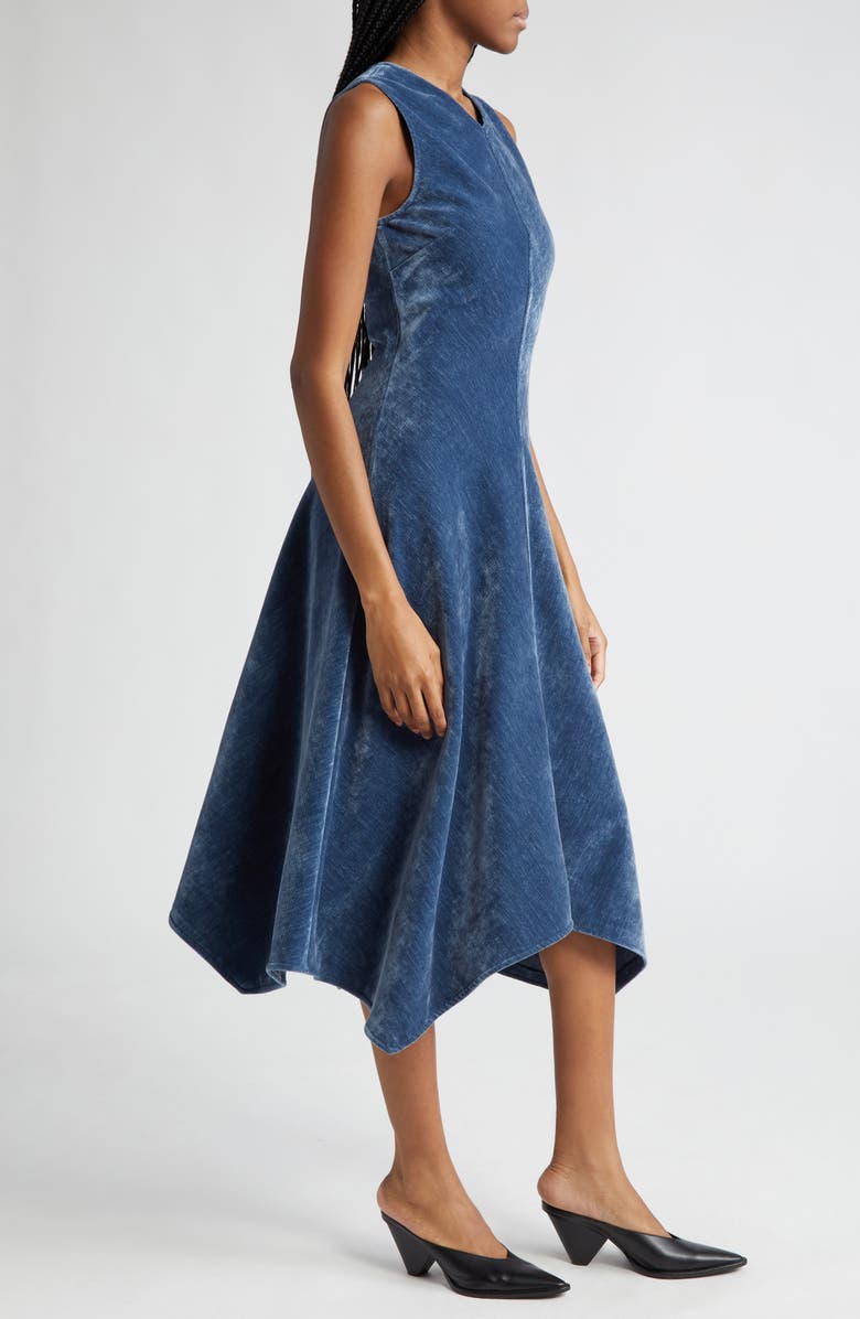 Proenza Schouler Layla Velvet Asymmetric Hem Dress, Alternate, color, 