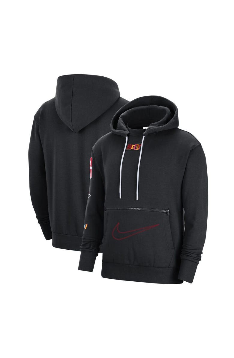 Nike Men's Nike Black Miami Heat 2022/23 City Edition Courtside Heavyweight Fleece Pullover Hoodie, Main, color, 