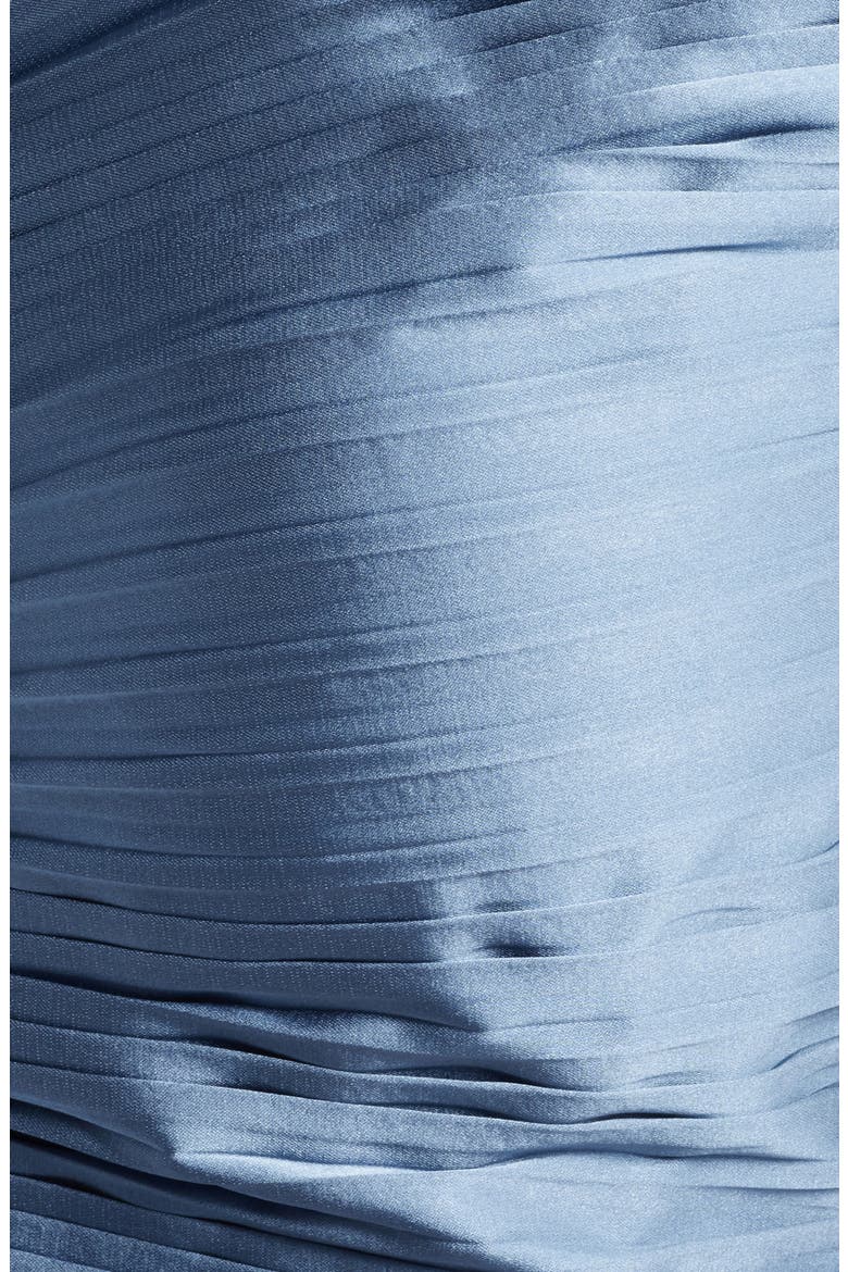 Pleated Satin Crop Top, Alternate, color, SLATE BLUE