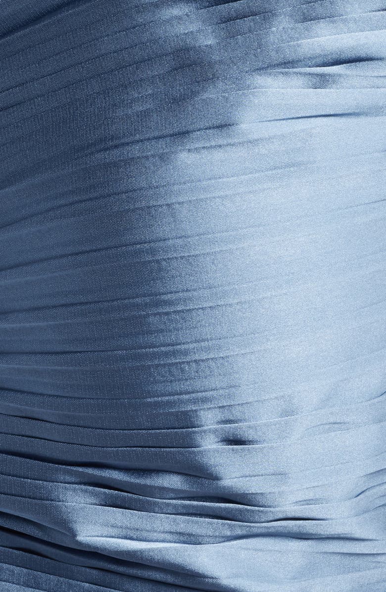 ASTR the Label Pleated Satin Crop Top, Alternate, color, Slate Blue