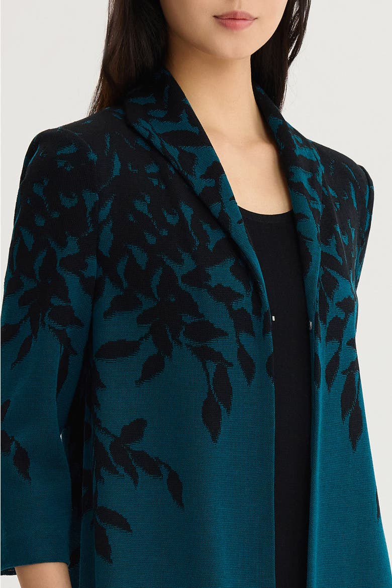 Floral Cascade Flat Knit Jacket, Alternate, color, Deep Teal