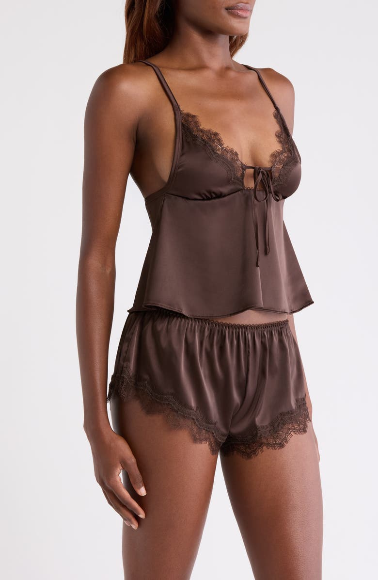Kat The Label Sorrento Lace Trim Satin Camisole, Alternate, color, 