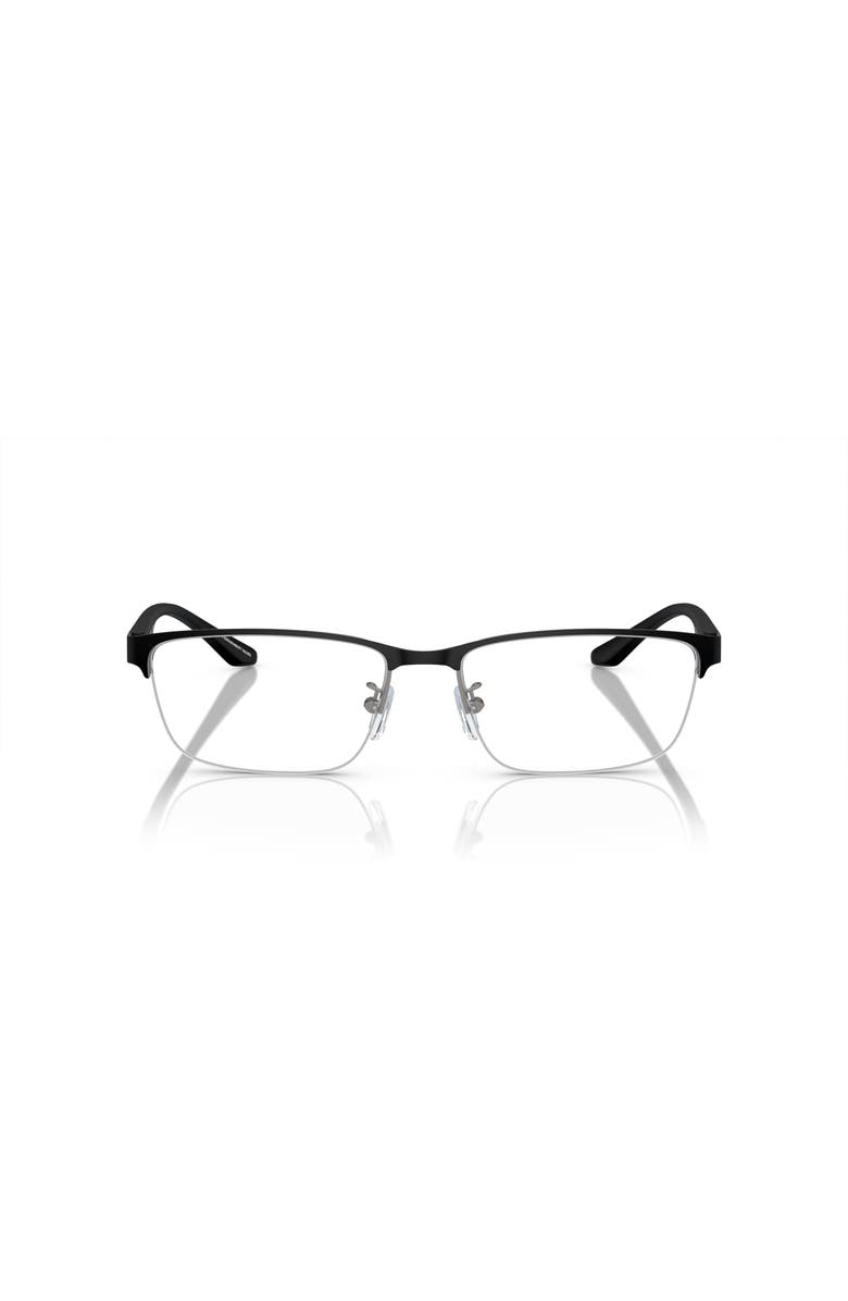 Emporio Armani 57mm Rectangle optical glasses, Alternate, color, Black