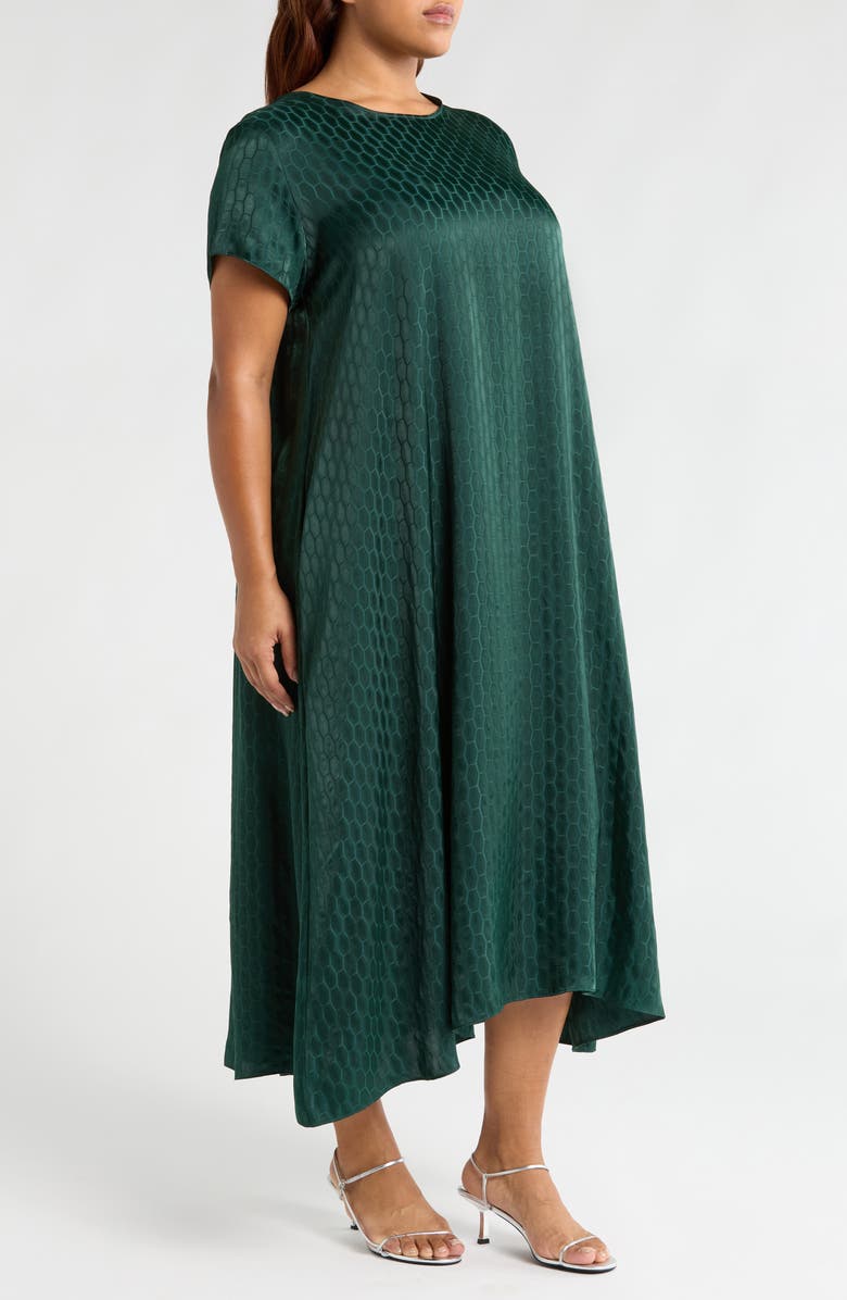 Nordstrom Geo Satin Jacquard Midi Dress, Alternate, color, 