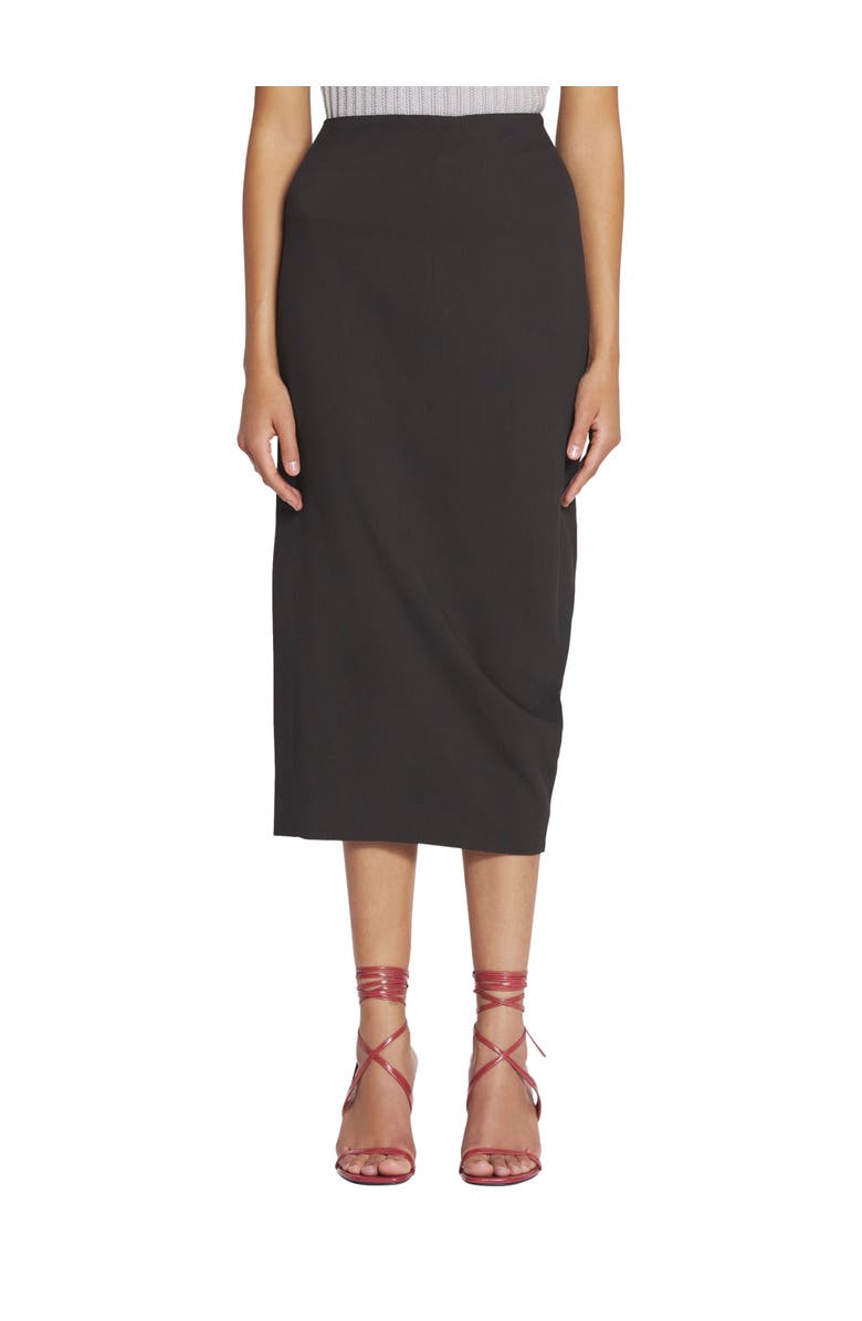 Lanvin Midi Skirt In Wool And Viscose, Alternate, color, Dark Brown