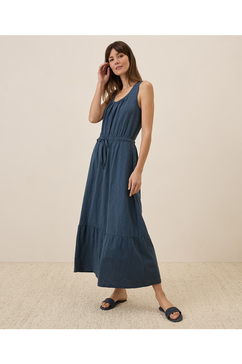 Organic Cotton Relaxed Slub Tank Maxi Dress, Main, color, French Navy