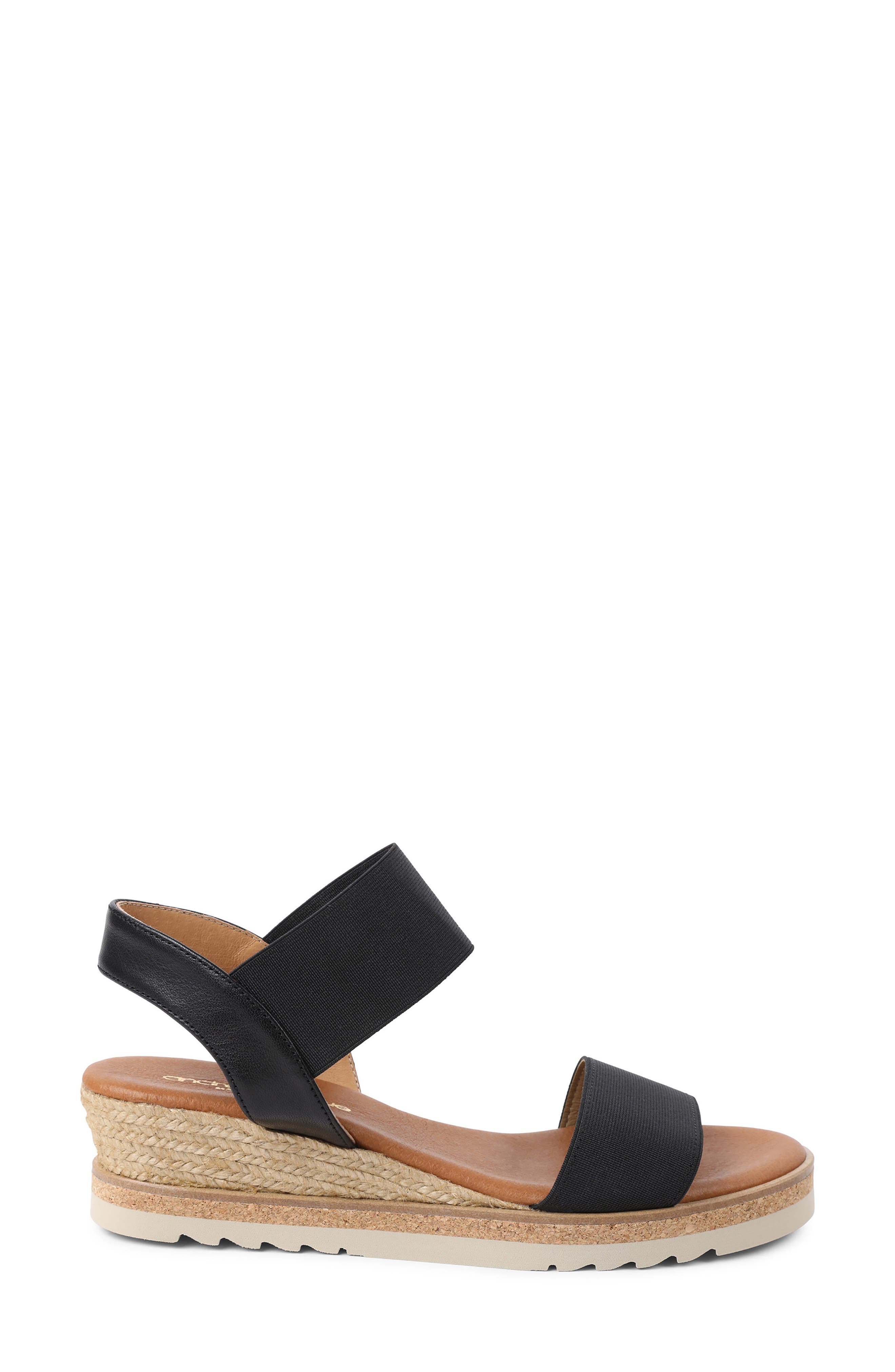 André Assous Neveah Espadrille Sandal, Alternate, color, Black Fabric
