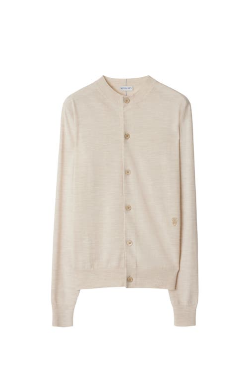 Burberry Long-sleeved Knitted Cardigan In Nutmeg