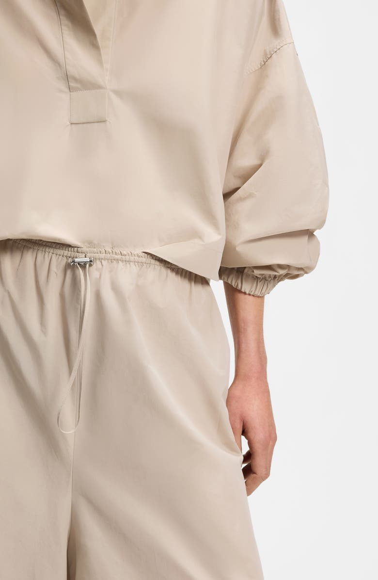 BOSS Tatefa Drawstring Wide Leg Pants, Alternate, color, Pumice Air Cotton