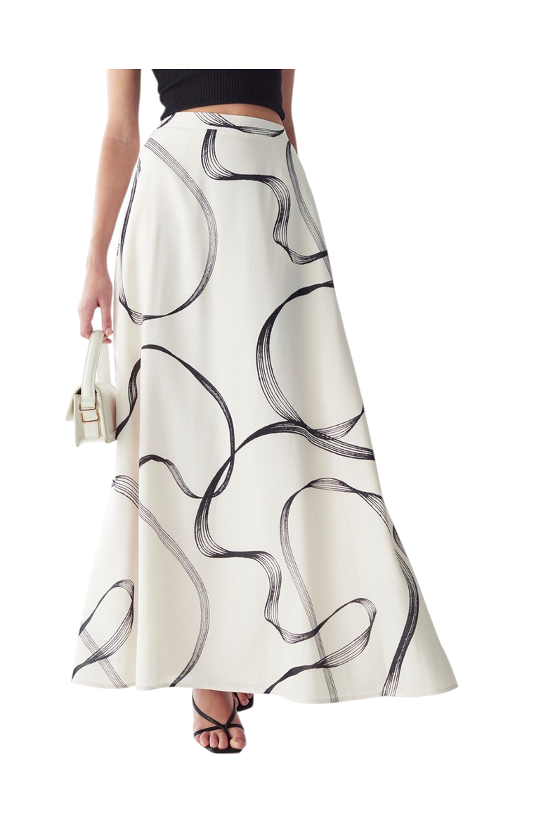Saras Maxi Skirt, Alternate, color, Abstract Swirl